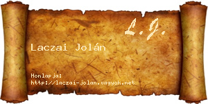 Laczai Jolán névjegykártya