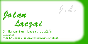 jolan laczai business card